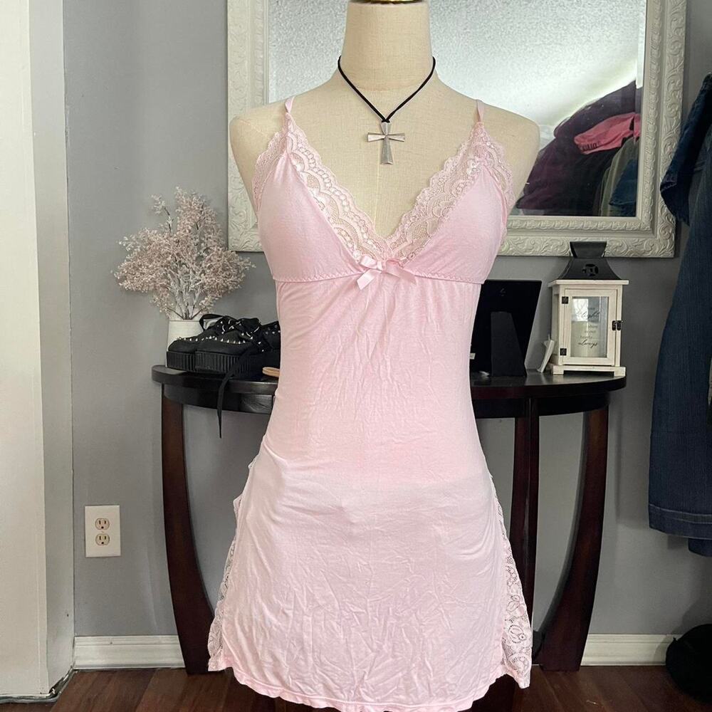 Y2k baby pink slip dress